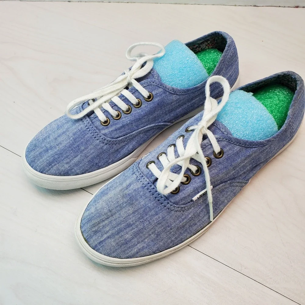 Vans Authentic Low Top Denim Floral‎ Print Sneakers Women US 8.5